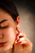 Load image into Gallery viewer, Elegant Sparkle Pave Earrings - Stunning Silver Pearl &amp; Cubic Zirconia Studs