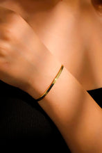 Load image into Gallery viewer, 14K Gold Herringbone Bracelet - Exquisite Handmade Italian Design in Sterling Silver
