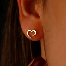 Load image into Gallery viewer, Heartfelt Sterling Silver Heart Studs - Hypoallergenic Elegance
