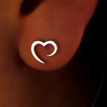 Load image into Gallery viewer, Heartfelt Sterling Silver Heart Studs - Hypoallergenic Elegance