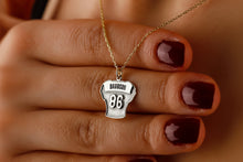 Load image into Gallery viewer, Personalized Sterling Silver Football Jersey Necklace