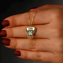 Load image into Gallery viewer, Personalized Sterling Silver Football Jersey Necklace