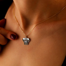 Load image into Gallery viewer, Personalized Sterling Silver Football Jersey Necklace