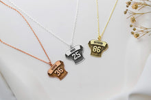 Load image into Gallery viewer, Personalized Sterling Silver Football Jersey Necklace