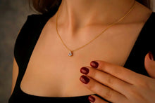 Load image into Gallery viewer, Dainty Diamond Teardrop Necklace in 925 Sterling Silver