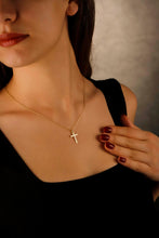 Load image into Gallery viewer, Radiant Faith Cross Necklace in Silver, Gold and Rose