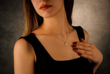 Load image into Gallery viewer, Radiant Faith Cross Necklace in Silver, Gold and Rose
