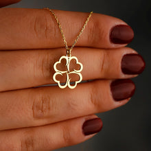 Load image into Gallery viewer, Lucky Four Leaf Clover Necklace in 925 Sterling Silver