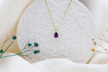 Load image into Gallery viewer, Amethyst Elegance: 14K Gold &amp; Sterling Silver Jewelry Set with Stunning Drop Earrings &amp; Necklace