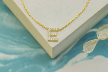 Load image into Gallery viewer, Pave Initial CZ Diamond Letter Necklace in Sterling Silver