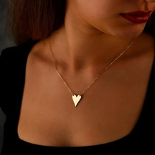 Load image into Gallery viewer, Actual Handwriting Engraving Heartfelt Grace Minimalist Heart Necklace in  925 Sterling Silver