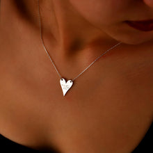Load image into Gallery viewer, Actual Handwriting Engraving Heartfelt Grace Minimalist Heart Necklace in  925 Sterling Silver