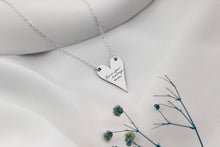 Load image into Gallery viewer, Actual Handwriting Engraving Heartfelt Grace Minimalist Heart Necklace in  925 Sterling Silver