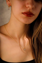 Load image into Gallery viewer, Diamond Dangle Earrings &amp; Necklace Set - Sterling Silver Bridal Jewelry