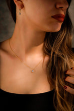 Load image into Gallery viewer, Diamond Dangle Earrings &amp; Necklace Set - Sterling Silver Bridal Jewelry