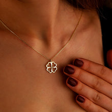 Load image into Gallery viewer, Lucky Four Leaf Clover Necklace in 925 Sterling Silver