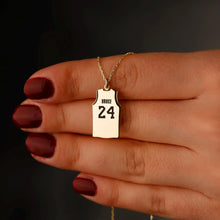 Load image into Gallery viewer, Hoop Dreams Personalized Sterling Silver Basketball Necklace - Custom Name &amp; Number