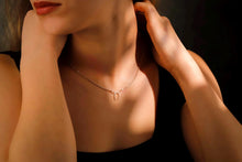 Load image into Gallery viewer, Dainty Bow Necklace by SilverGoldandRose - 14K Gold Ribbon Pendant