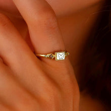Load image into Gallery viewer, Butterfly Ring - Initial Stacking Ring - Elegant Sterling Silver &amp; Gold Filled Jewelry Gift for Her
