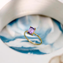Load image into Gallery viewer, Personalized Baguette Gemstone Ring in Sterling Silver, Gold, and Rose