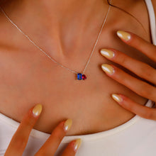 Load image into Gallery viewer, Toi Et Moi Birthstone Necklace in 925 Sterling Silver, Gold, and Rose