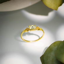 Load image into Gallery viewer, Butterfly Ring - Initial Stacking Ring - Elegant Sterling Silver &amp; Gold Filled Jewelry Gift for Her