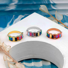 Load image into Gallery viewer, Baguette Gemstone Ring | Adjustable Birthstone Jewelry in Sterling Silver