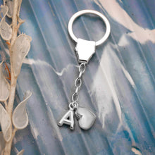 Load image into Gallery viewer, Custom Initial Keychain - Sterling Silver Balloon Letters with Heart &amp; Star Accents
