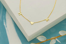 Load image into Gallery viewer, Heartfelt Initial Necklace by SilverGoldandRose - Sterling Silver, Waterproof &amp; Anti-Tarnish, Perfect for Personalization
