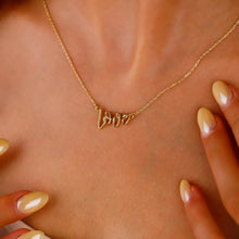 Load image into Gallery viewer, Dainty Love Necklace by SilverGoldandRose - 3D Design in Sterling Silver, Gold &amp; Rose Gold