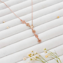 Load image into Gallery viewer, Floral Essence Personalized Birth Flower Lariat Necklace - Elegant Sterling Silver Y Design