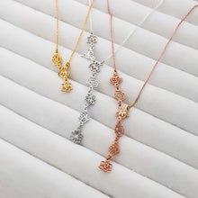 Load image into Gallery viewer, Floral Essence Personalized Birth Flower Lariat Necklace - Elegant Sterling Silver Y Design
