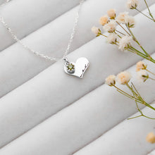 Load image into Gallery viewer, Heartfelt Creations Personalized Heart Birthstone Necklace in Sterling Silver, Gold and Rose – Dainty Elegance for Every Occasion