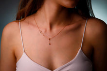 Load image into Gallery viewer, Luxe Bloom Birth Flower Necklace - Personalized Gold &amp; Silver Lariat with Gemstone Drop