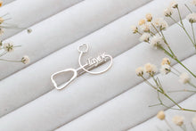 Load image into Gallery viewer, Personalized 925 Sterling Silver Stethoscope Brooch