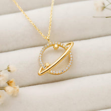 Load image into Gallery viewer, Stellar Silver Saturn Pendant Necklace - Embrace Your Cosmic Journey