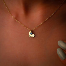 Load image into Gallery viewer, Heartfelt Creations Personalized Heart Birthstone Necklace in Sterling Silver, Gold and Rose – Dainty Elegance for Every Occasion