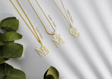 Load image into Gallery viewer, Personalized Interlocking Initials Necklace - Custom 14K Gold Double Letters
