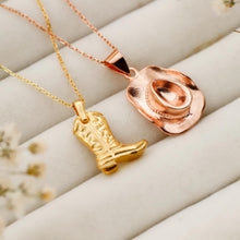 Load image into Gallery viewer, Cowboy Chic Necklace Set – 925 Sterling Silver Hat &amp; Boots Jewelry for Bold Style