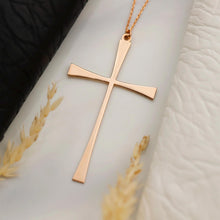 Load image into Gallery viewer, Timeless Grace Sterling Silver Tapered Cross Necklace - Modern Christian Pendant for Inspiring Style