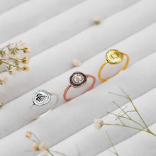 Load image into Gallery viewer, Sterling Silver College Graduation Rings: Elegant Tiny Logo Jewelry for Proud Alumni