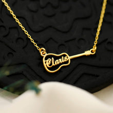 Load image into Gallery viewer, Personalized Guitar Necklace - Custom Name Pendant for Music Lovers - Perfect Gift for Musicians
