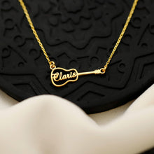 Load image into Gallery viewer, Personalized Guitar Necklace - Custom Name Pendant for Music Lovers - Perfect Gift for Musicians