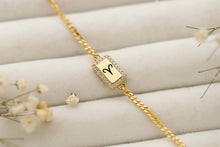 Load image into Gallery viewer, Personalized Sterling Silver with Pave Diamond Tag Bracelet