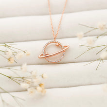 Load image into Gallery viewer, Stellar Silver Saturn Pendant Necklace - Embrace Your Cosmic Journey