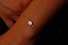 Load image into Gallery viewer, Silver Luster Personalized Tag Bracelet with Initial, Zodiac, or Letter Pendant