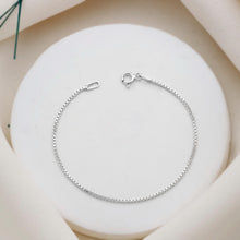 Load image into Gallery viewer, Shimmer &amp; Shine Silver Box Chain Bracelet - Elegant Minimalist Jewelry for Everyday Glam, Perfect Gift for Her