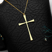 Load image into Gallery viewer, Timeless Grace Sterling Silver Tapered Cross Necklace - Modern Christian Pendant for Inspiring Style