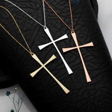 Load image into Gallery viewer, Timeless Grace Sterling Silver Tapered Cross Necklace - Modern Christian Pendant for Inspiring Style