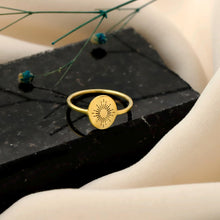 Load image into Gallery viewer, Sunbeam Jewelry Sun Beam Ring - Dazzling Minimalist Gold &amp; Silver Sunburst Design